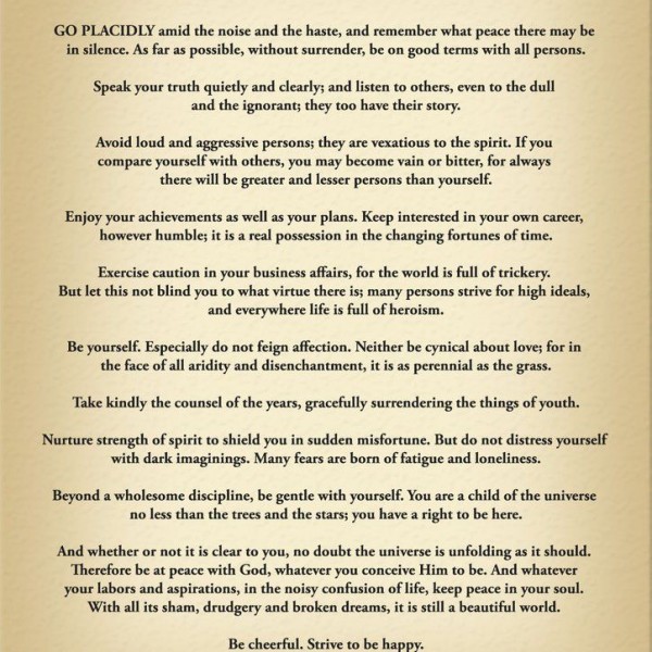 Desiderata and the Practice of Law