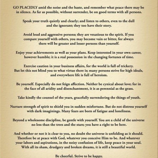 Desiderata And The Practice Of Law